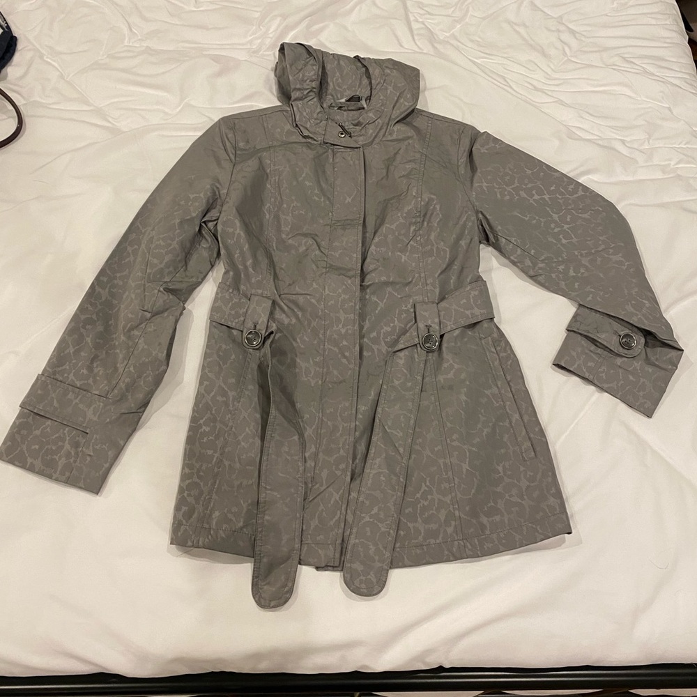Grey rain jacket